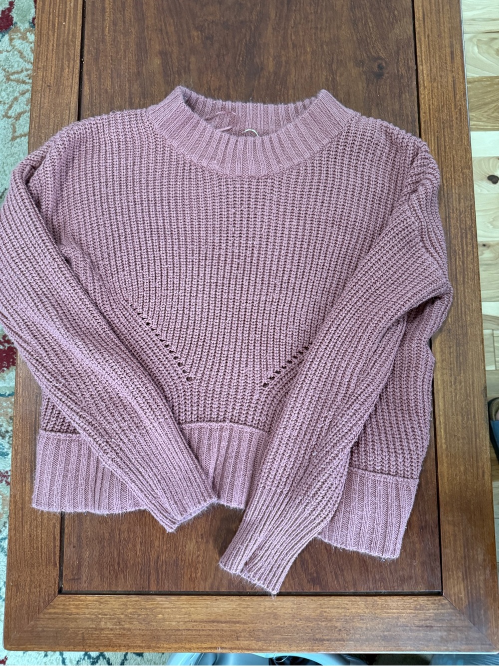 Hippie Rose Dusty Rose Crewneck Knit Sweater